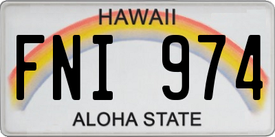 HI license plate FNI974