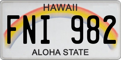 HI license plate FNI982