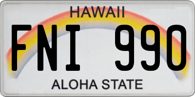 HI license plate FNI990