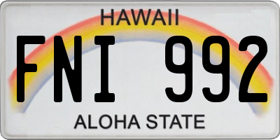 HI license plate FNI992
