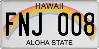 HI license plate FNJ008