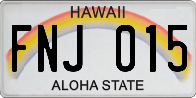 HI license plate FNJ015