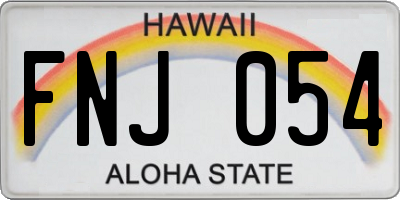 HI license plate FNJ054