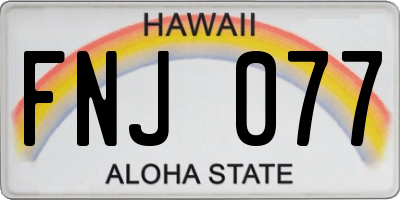 HI license plate FNJ077