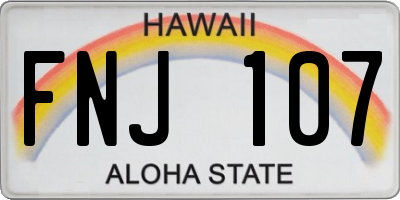 HI license plate FNJ107