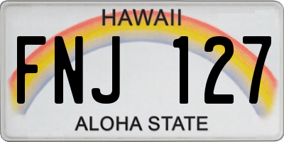 HI license plate FNJ127