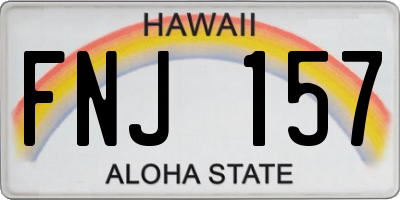 HI license plate FNJ157
