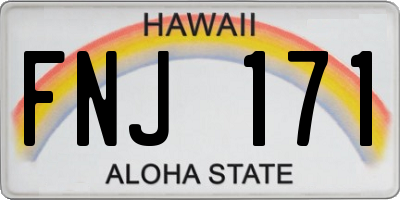 HI license plate FNJ171