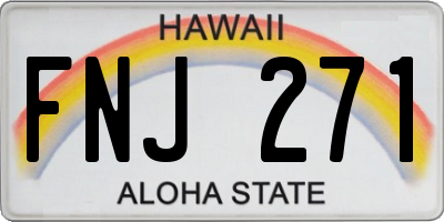 HI license plate FNJ271