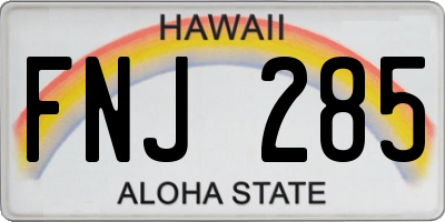 HI license plate FNJ285