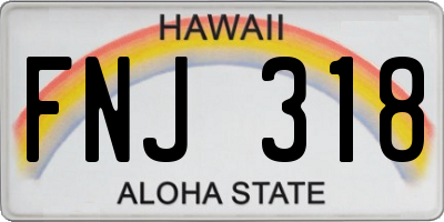 HI license plate FNJ318