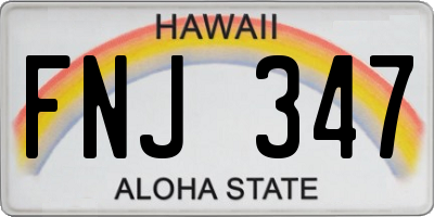 HI license plate FNJ347