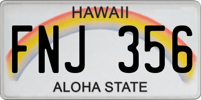 HI license plate FNJ356