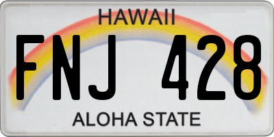 HI license plate FNJ428