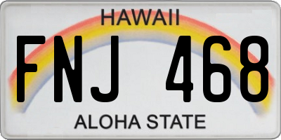 HI license plate FNJ468