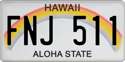 HI license plate FNJ511