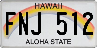 HI license plate FNJ512