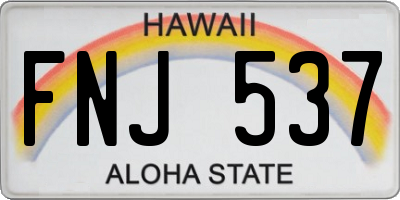 HI license plate FNJ537