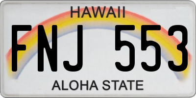 HI license plate FNJ553