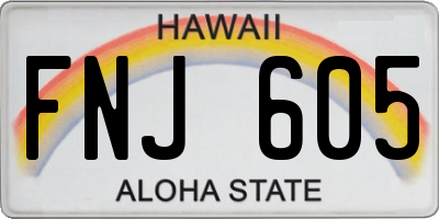 HI license plate FNJ605