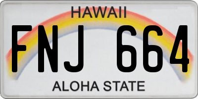 HI license plate FNJ664