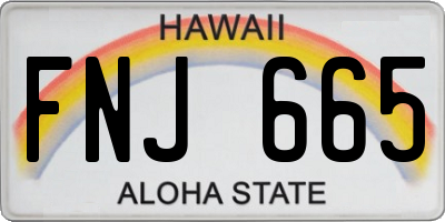 HI license plate FNJ665