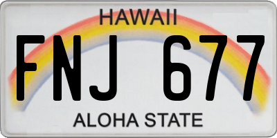 HI license plate FNJ677