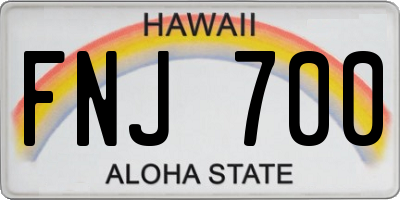 HI license plate FNJ700