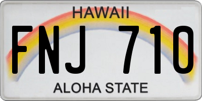 HI license plate FNJ710