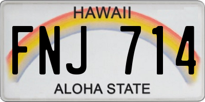 HI license plate FNJ714