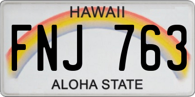 HI license plate FNJ763