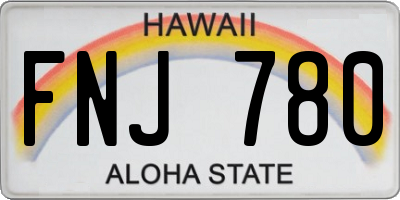 HI license plate FNJ780
