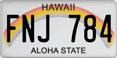 HI license plate FNJ784