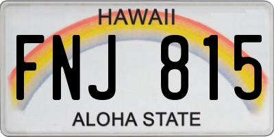 HI license plate FNJ815