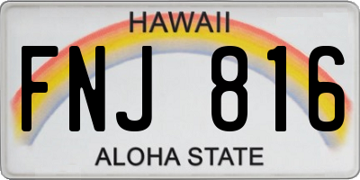 HI license plate FNJ816