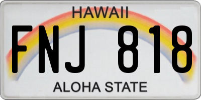 HI license plate FNJ818