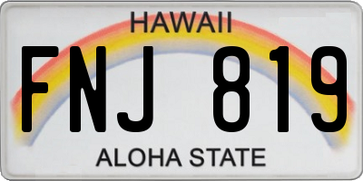 HI license plate FNJ819