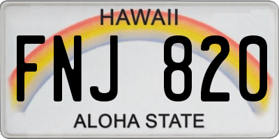 HI license plate FNJ820