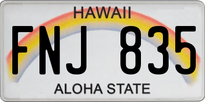 HI license plate FNJ835