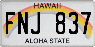 HI license plate FNJ837
