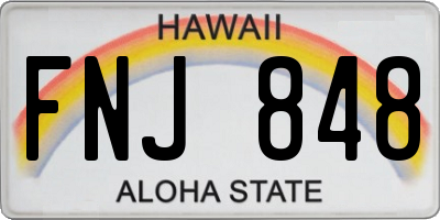 HI license plate FNJ848