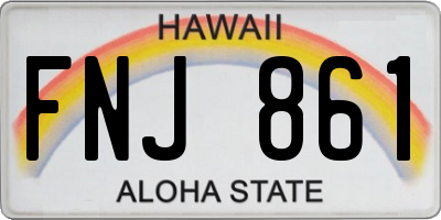 HI license plate FNJ861