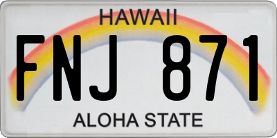 HI license plate FNJ871