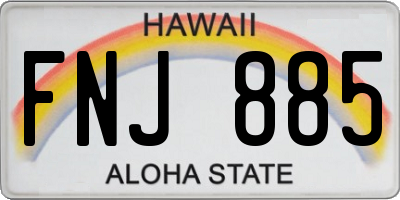 HI license plate FNJ885