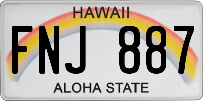 HI license plate FNJ887