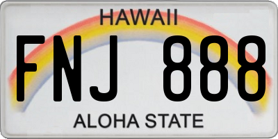 HI license plate FNJ888