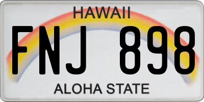 HI license plate FNJ898