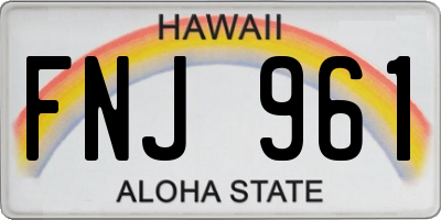 HI license plate FNJ961