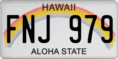 HI license plate FNJ979