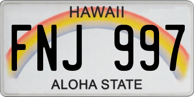 HI license plate FNJ997
